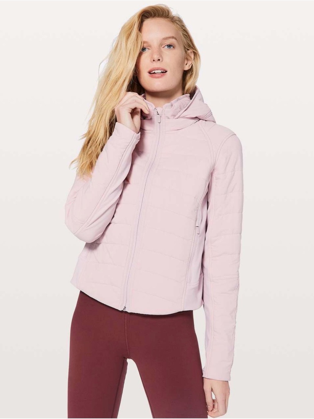 lululemon athletica Light Pink Hooded Puffer Jacket